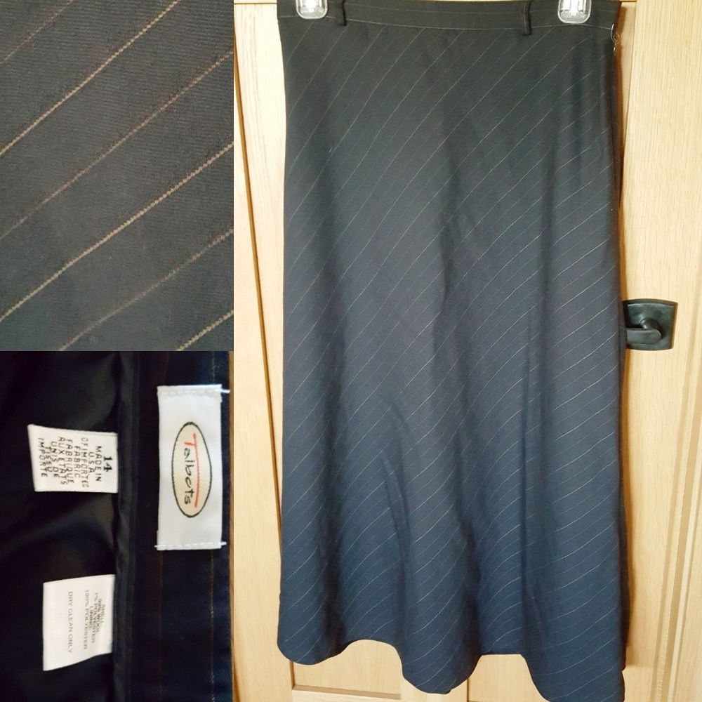 Talbots navy wool skirt sz 14